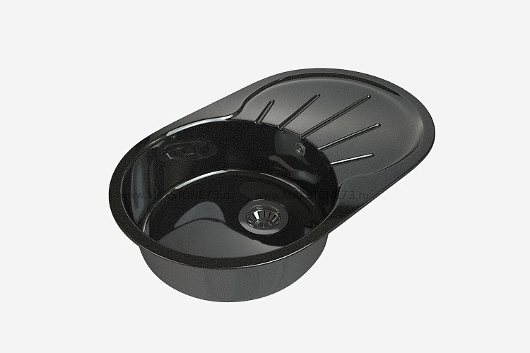 MAXSTONE Мойка глянцевая MS-5 (черный металлик) 735*450*215
